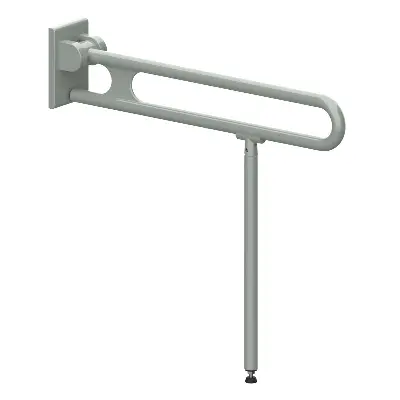 Stützklappgriff mit Bodenstütze 750 mm Nylon Care vario 850 mm Verkehrsgrau Produktbild für Stützklappgriff mit Bodenstütze 750 mm Nylon Care vario 850 mm Verkehrsgrau