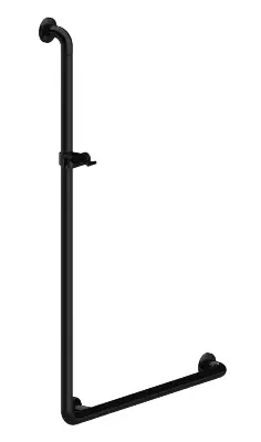 Nylon Care 300 Winkelgriff 90° mit Brausehalter Schwarz 500 x 750 mm Produktbild für Nylon Care 300 Winkelgriff 90° mit Brausehalter Schwarz