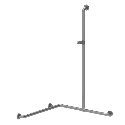 Inox Care Duschhandlauf mit verschiebbarer Brausehalterstange u. Brausehalter, 750 x 750 x 1200 mm, Satiniert Produktbild für Inox Care Duschhandlauf mit verschiebbarer Brausehalterstange u. Brausehalter, Satiniert