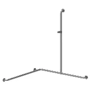 Inox Care Duschhandlauf mit verschiebbarer Brausehalterstange u. Brausehalter, 1100 x 1100 x 1200 mm, Satiniert Zusätzliches Produktbild für Inox Care Duschhandlauf mit verschiebbarer Brausehalterstange u. Brausehalter, Satiniert