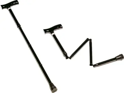 Produktbild Faltbarer Aluminium-Gehstock mit Holz-Fritzgriff