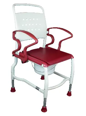 Toilettenstuhl Kiel grau/rubinrot, höhenverstellbar Produktbild für Toilettenstuhl Kiel grau/rubinrot, höhenverstellbar