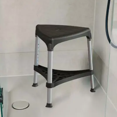 Russka Eck-Duschhocker Laguna schwarz Produktbild für Russka Eck-Duschhocker Laguna schwarz