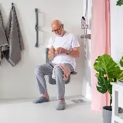 Duschklappsitz ETAC Relax grau mit Armlehnen Zusätzliches Produktbild für Duschklappsitz ETAC Relax grau mit Armlehnen