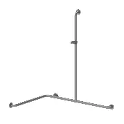 Inox Care Duschhandlauf mit verschiebbarer Brausehalterstange u. Brausehalter, 750 x 1100 x 1200 mm, Satiniert Zusätzliches Produktbild für Inox Care Duschhandlauf mit verschiebbarer Brausehalterstange u. Brausehalter, Satiniert
