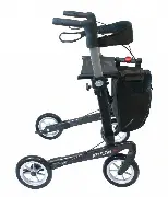 Carbon Rollator Athlon SL black mit Softrad, Rückengurt, Einkaufstasche, Stockhalter Zusätzliches Produktbild für Carbon Rollator SL Komfort Sitzhöhe 55 cm