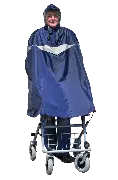 Zusätzliches Produktbild für Rollator-Poncho dunkelblau mit Reflektorstreifen
