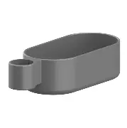 Optional mitbestellbare Inox Care Duschablager 160 x 80 x 50 mm dunkelgrau Zusätzliches Produktbild für Inox Care Duschhandlauf mit verschiebbarer Brausehalterstange u. Brausehalter, Satiniert